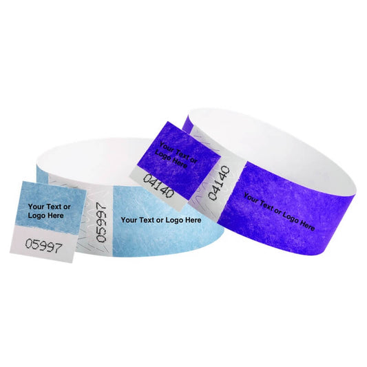 tyvek detachable stub wristbands showing areas for customizing