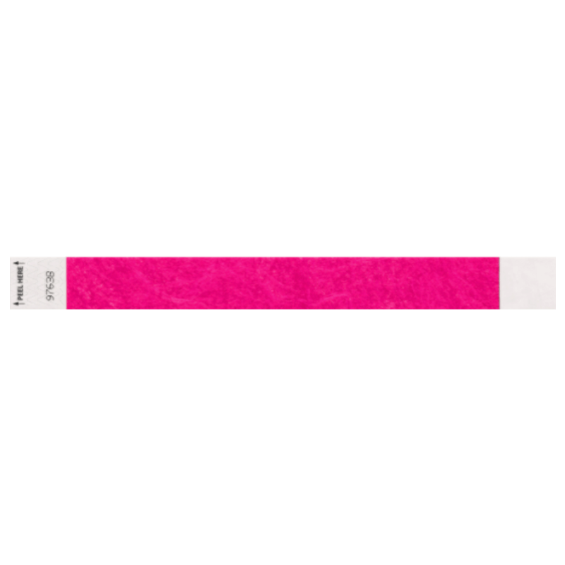 tyvek 1" Litter free solid wristband neon pink