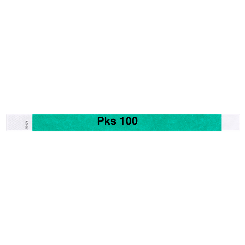 tyvek 3/4" solid wristband pantone green pks 100