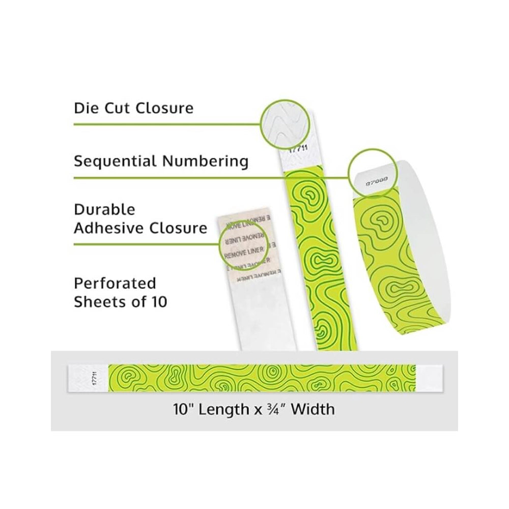 Topographic Map - 3/4" Tyvek® Wristbands