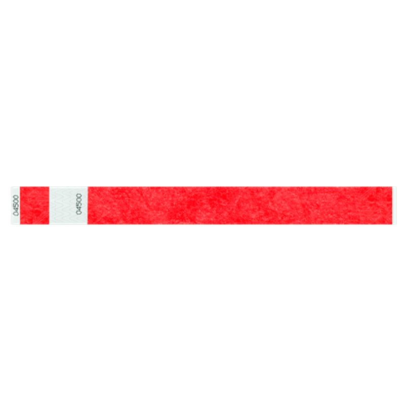 tyvek 1" detachable stub wristband in neon red