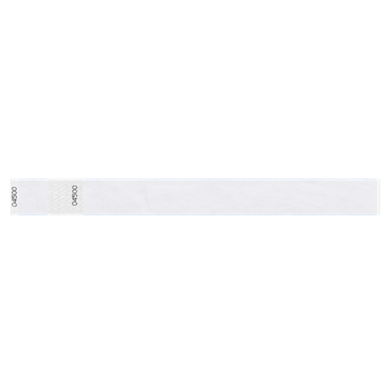 tyvek 1" detachable stub wristband in white