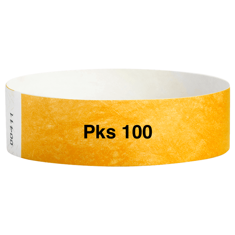 tyvek 3/4" solid wristband pk of 100 goldenrod