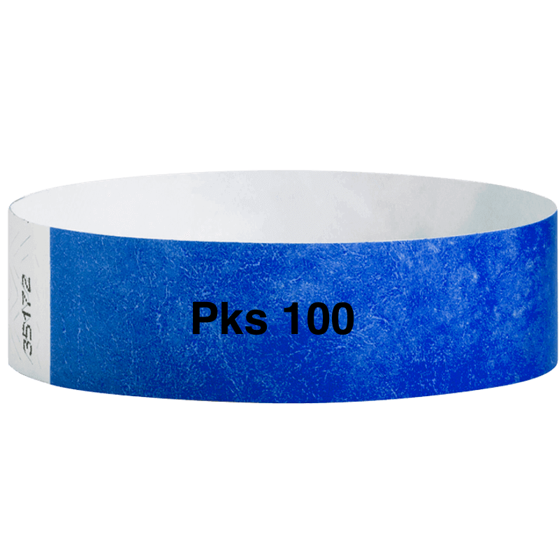 tyvek 3/4" solid wristband pk of 100 marine blue