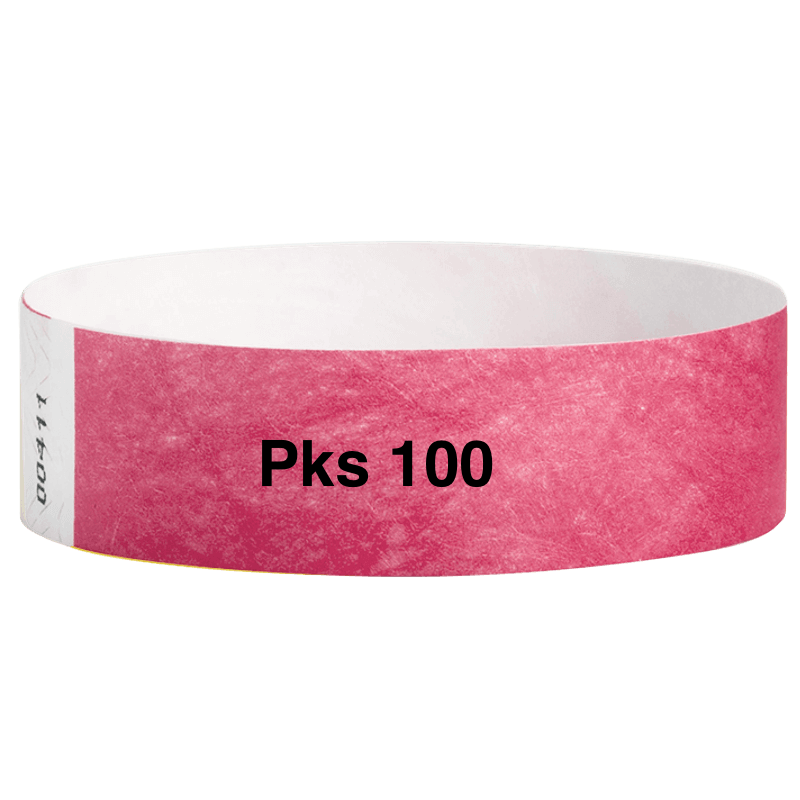 tyvek 3/4" solid wristband pk of 100 cranberry