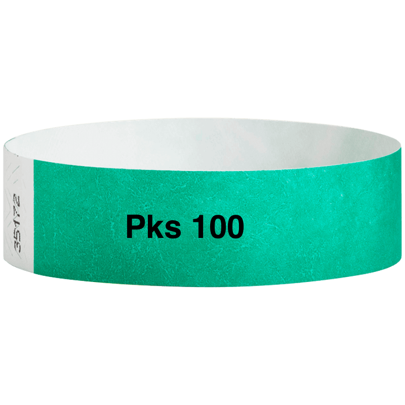 tyvek 3/4" solid wristband pk of 100 pantone green