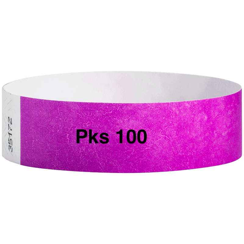 tyvek 3/4" solid wristband pk of 100 pantone purple