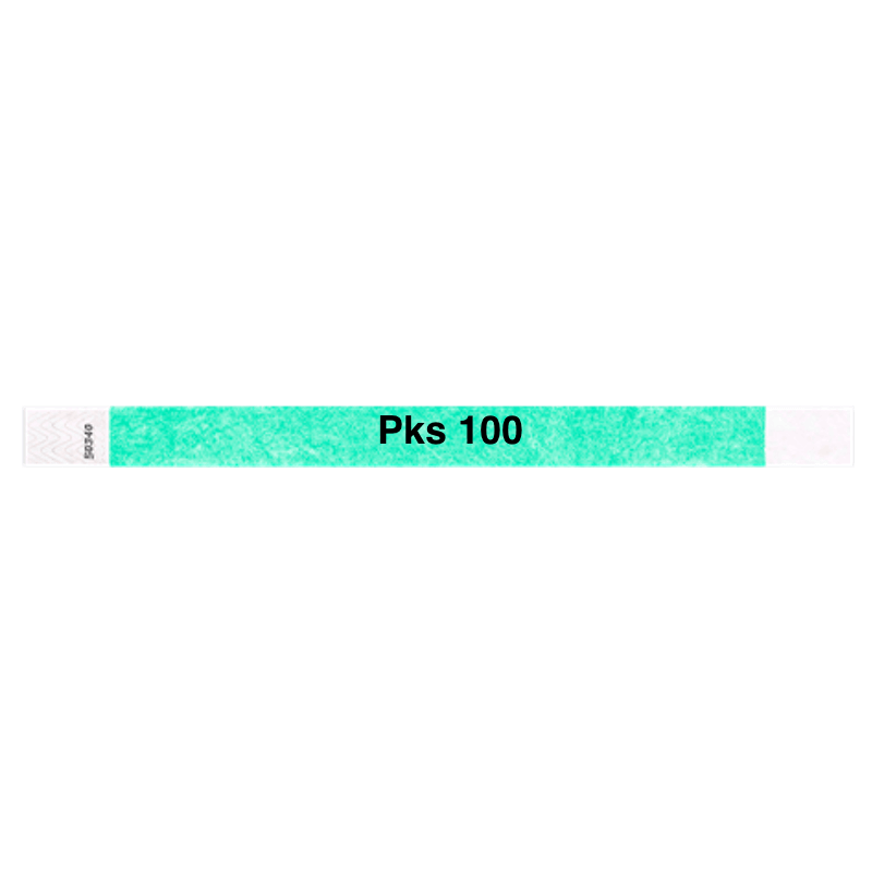 tyvek 3/4" solid wristband aqua pks 100