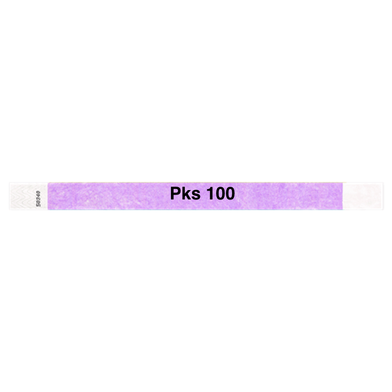 tyvek 3/4" solid wristband berry pks 100