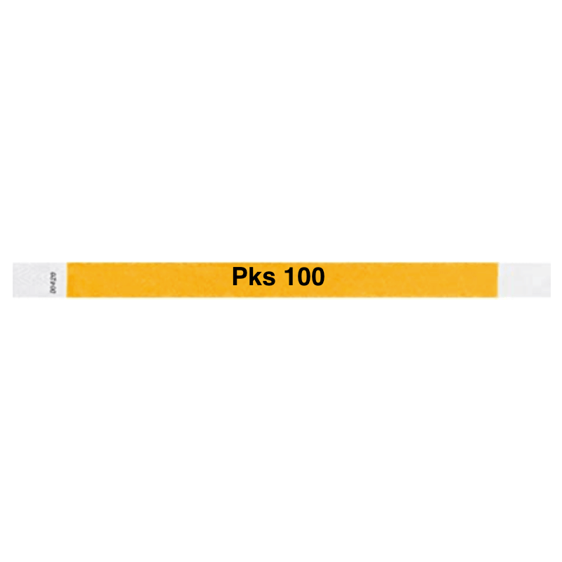 tyvek 3/4" solid wristband goldenrod pks 100