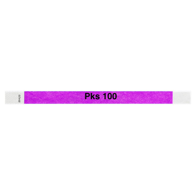 tyvek 3/4" solid wristband pantone purple pks 100