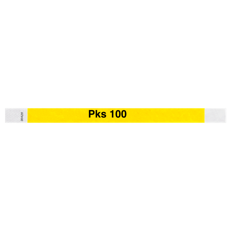 tyvek 3/4" solid wristband pantone yellow pks 100