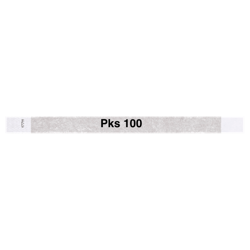 tyvek 3/4" solid wristband silver pks 100