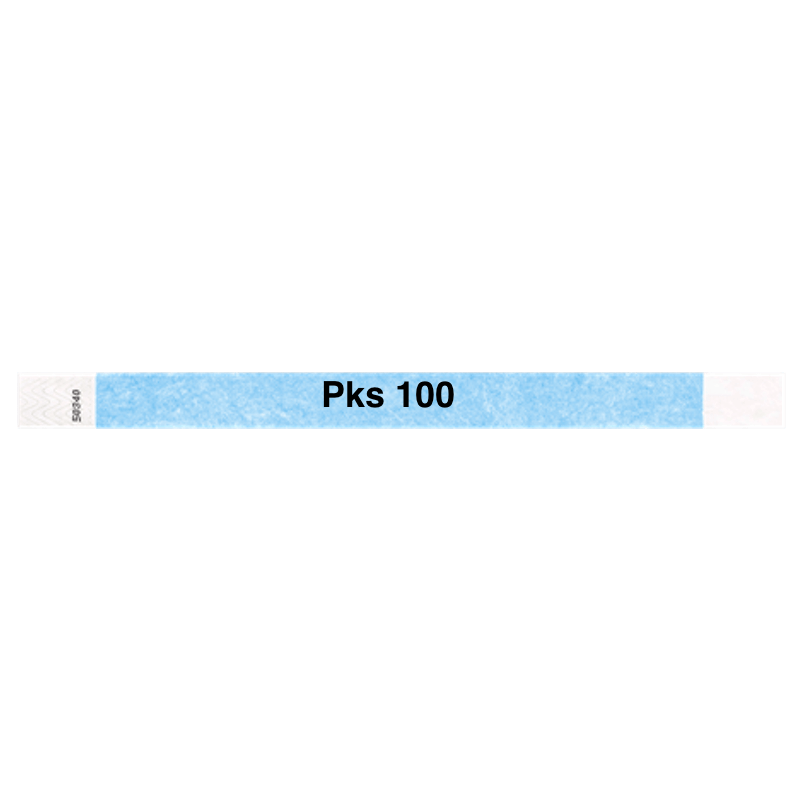 tyvek 3/4" solid wristband sky blue pks 100