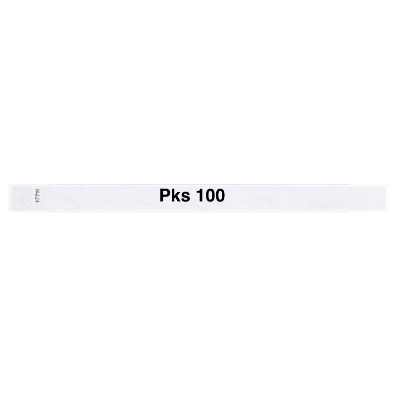 tyvek 3/4" solid wristband white pks 100