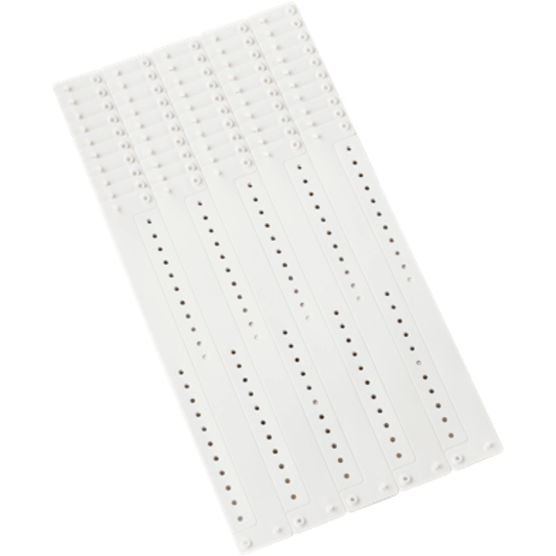 Regular vinyl wristband in sheets of 10 shown in white