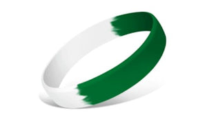 Segmented Silicone Wristbands - Green/White