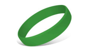 Green - Solid Silicone Wristbands - Debossed with ink