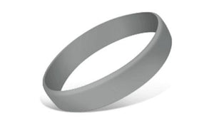 Grey - Solid Silicone Wristbands - Debossed with ink