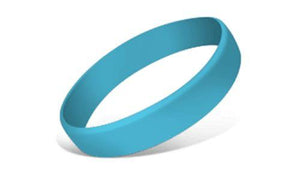 Light Blue - Solid Silicone Wristbands - Debossed with ink
