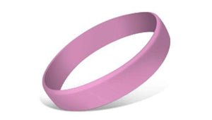 Light Pink - Solid Silicone Wristbands - Debossed with ink