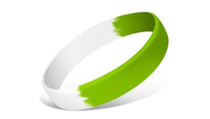 Segmented Silicone Wristbands - Lime/White