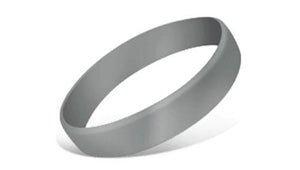Metallic Silver - Solid Silicone Wristbands - Debossed with ink