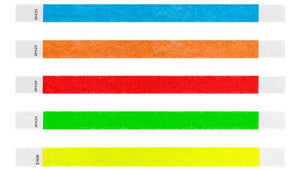 Tyvek 3/4" Wristbands - Solid Colours Multi Colour