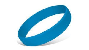 Process Blue - Solid Silicone Wristbands - Debossed with ink