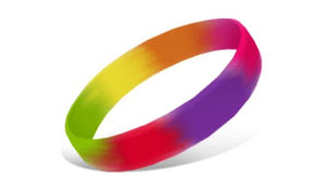 Segmented Silicone Wristbands - Rainbow