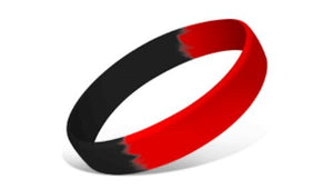 Segmented Silicone Wristbands - Red/Black