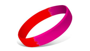 Segmented Silicone Wristbands - Red/Pink