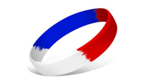 Segmented Silicone Wristbands - Red/White/Blue