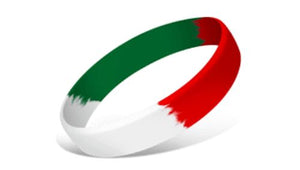 Segmented Silicone Wristbands - Red/White/Green