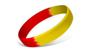 Segmented Silicone Wristbands - Red/Yellow