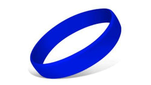 Reflex Blue - Solid Silicone Wristbands - Debossed with ink