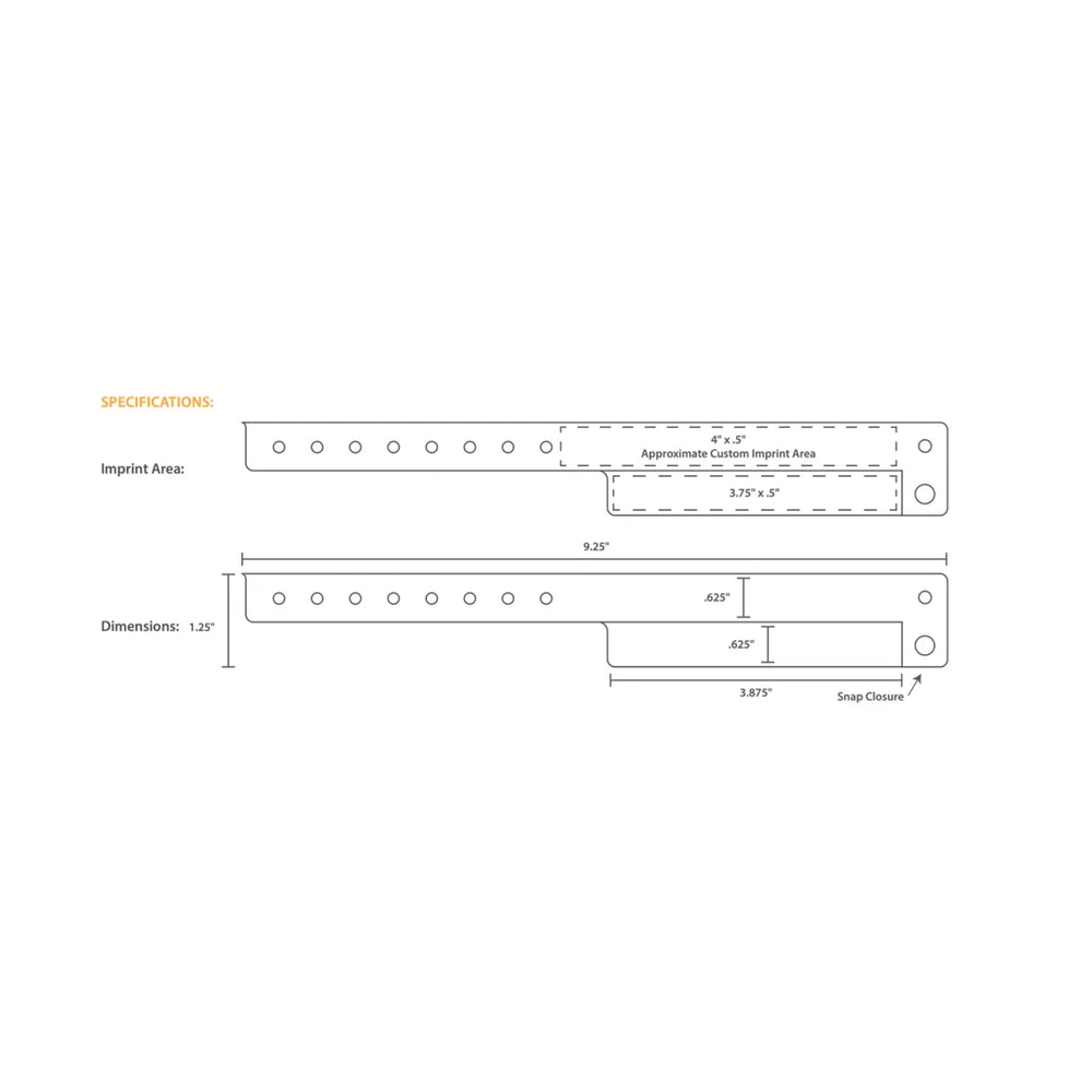 custom template for vinyl 1 tab wristband to shown where to customize 