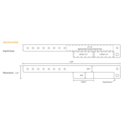 custom template showing where you can customize vinyl 2 tab wristband 