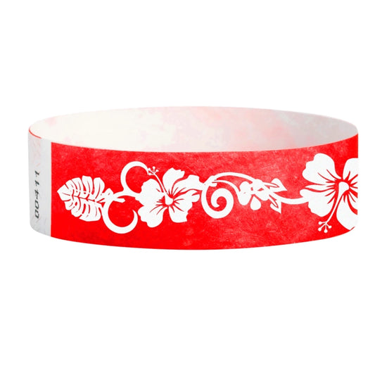 Hawaiian Flowers - 3/4" Tyvek® Wristbands