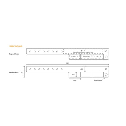 template for vinyl 3 tab showing where to customize and other specifications 