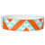 Wristband with geometric pattern aqua and orange on a white background