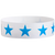 White wristband with blue stars 