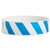White wristband with blue stripes on a white background