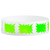 White wristband with green starburst patterns on a white background