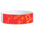 Red wristband with yellow candy illustrations on a white background