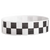 Checkered black and white wristband on a white background