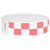 white and coral red checkerboard pattern tyvek wristband