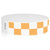 white and neon orange checkerboard pattern tyvek wristband