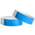duplicate number sets shown in neon blue tyvek 3/4" wristbands 