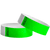 duplicate number sets shown in neon green tyvek 3/4" wristbands 